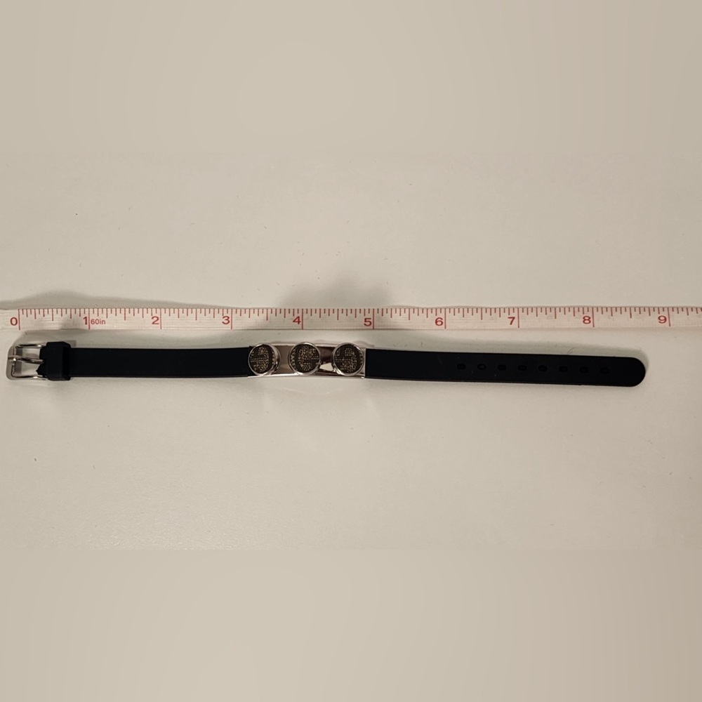 Gucci Monogram Canvas Black Silver Stainless Steel Bracelet - Picture 5 of 5